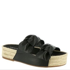 Lucky Brand Izbremma Leather Bow Slides